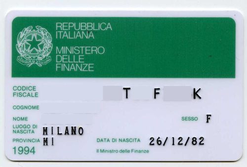 Налоговый номер, получаемый в Италии