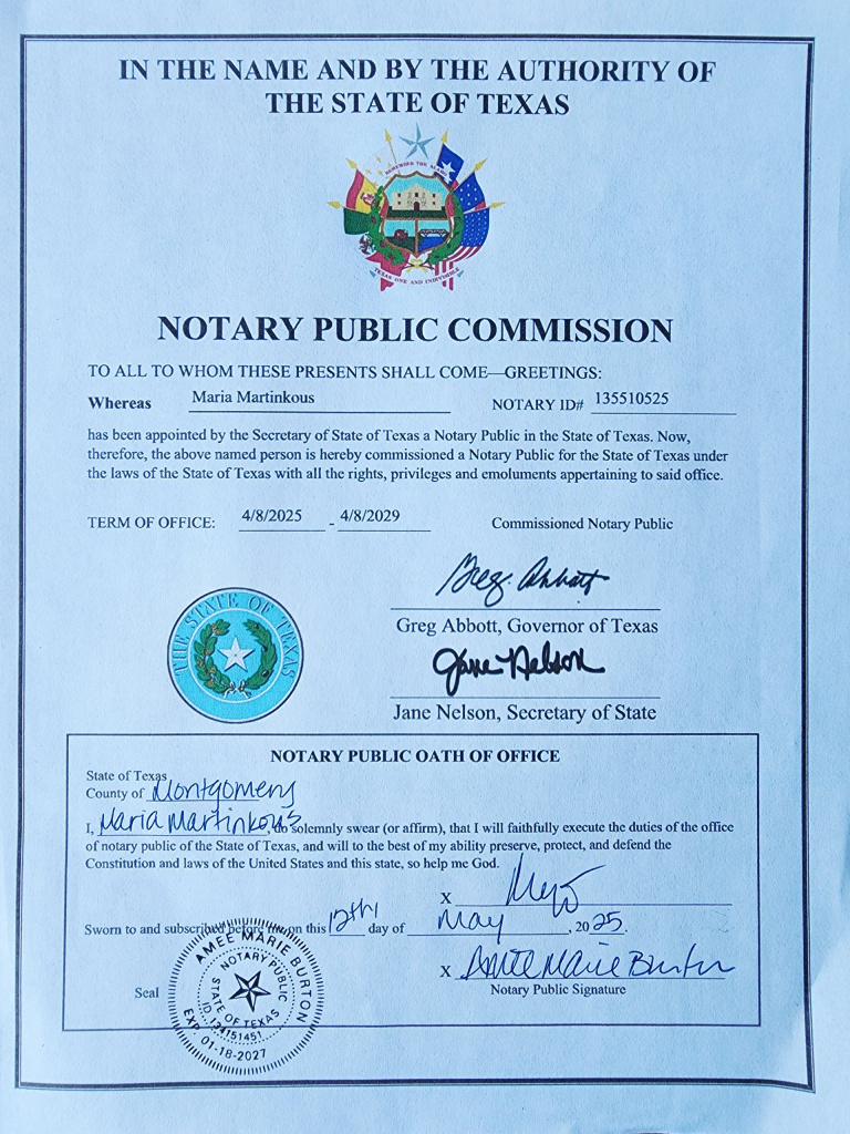 Документы - Наш партнер в США - русскоговорящий нотариус Мария Мартинкус фото 2